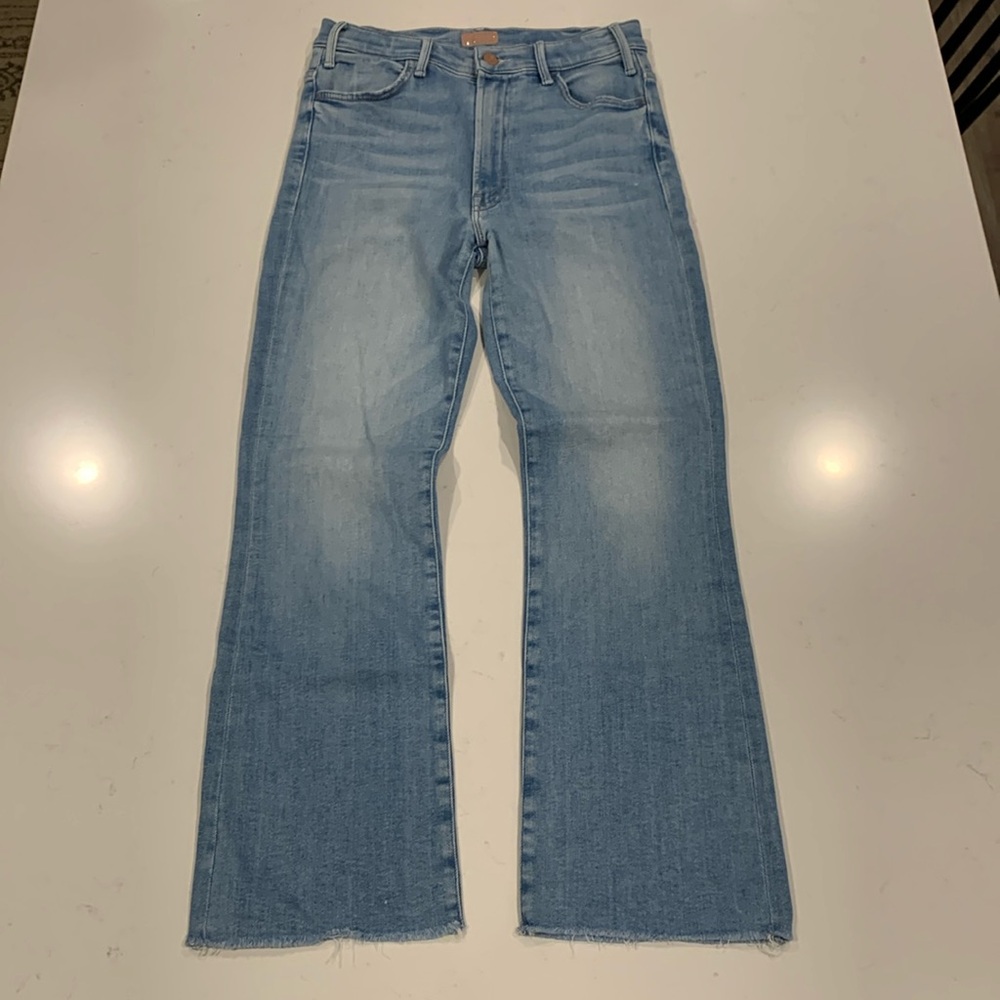 Mother
The Hustler Ankle Fray
Zip fly- cropped flare
